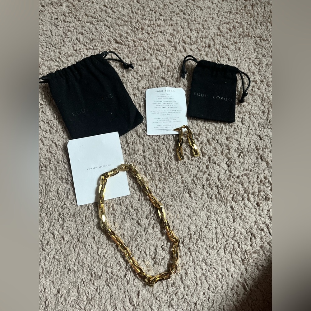 Eddie Borgo 12k Gold plated Link necklace set - Picture 3 of 5